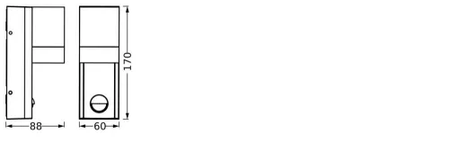 Kerti lámpa kültéri LED homlokzati fali lámpa GU10 IP65 IK05 szürke mozgás- és szürkületérzékelővel Endura Ledvance