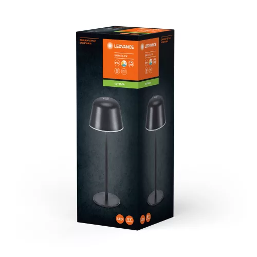 LED kültéri asztali lámpa újratölthető, szabályozható 2,5 W 200 lm 2700/4000/6500K IP54 szürke Endura Ledvance