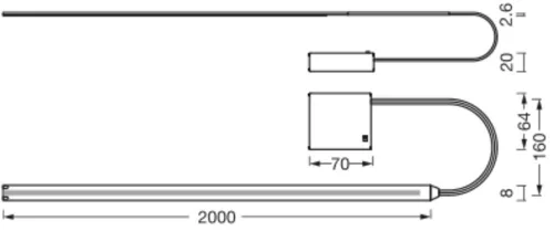 LED szalagfény 3.3W 3000K meleg fehér elemes 2M elemes szalagok Ledvance