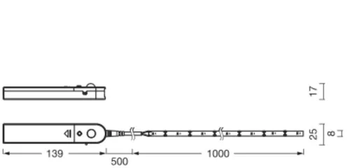 LED szalag 2W 3000K Meleg Elemes 1M Elemes Szalagok Ledvance