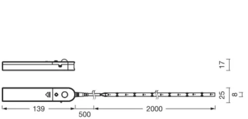 LED szalagfény 3.6W 3000K meleg fehér elemes 2M elemes szalagok Ledvance