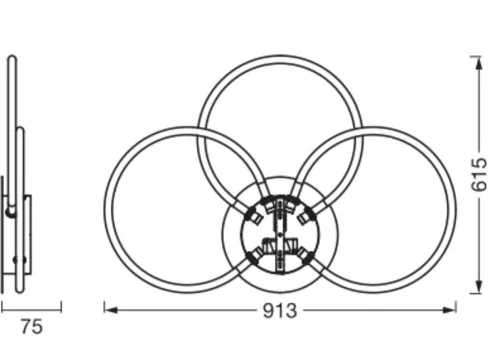 Dekoratív LED mennyezeti lámpa 21W 2200lm 3000K Meleg, szabályozható fényerejű szürke dekoráció Ledvance