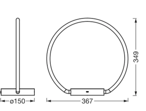 LED Dekoratív Asztali Lámpa 10W 1000lm 3000K Meleg, Szabályozható Szürke Dekoráció Ledvance