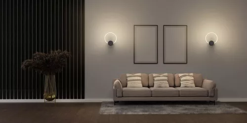 LED Fali Mennyezeti Lámpa, Felületre Szerelt, 10W, 800lm, CCT, Dekoratív, Szürke, Fekete, Aura, Ledvance