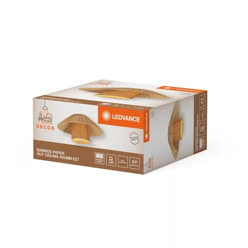 Dekoratív mennyezeti lámpa E27 bambusz barna dekor Ledvance