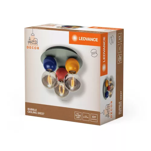 Dekoratív, felületre szerelhető mennyezeti lámpa E27, többszínű dekorral, Ledvance