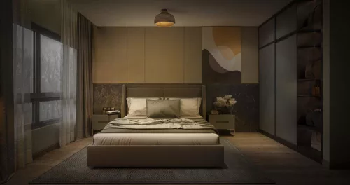 Dekoratív mennyezeti lámpa, felületre szerelhető, E27, kartonból, barna dekorral, Ledvance