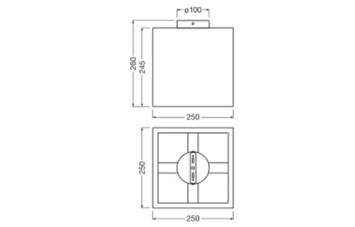 Mennyezeti lámpa spotlámpa négyzet alakú E27 karton barna dekor Ledvance