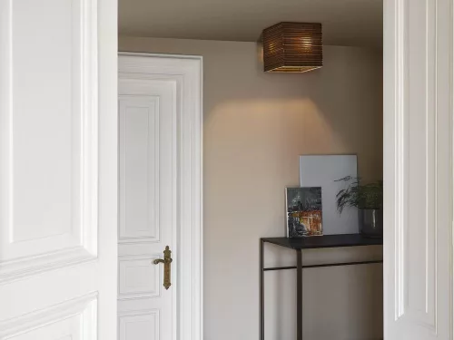 Mennyezeti lámpa spotlámpa négyzet alakú E27 karton barna dekor Ledvance