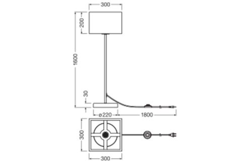 Állólámpa, Állólámpa, Dekoratív, E27, Barna, Dekoráció, Ledvance