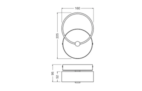 LED Fali Mennyezeti Lámpa Sconce Felületre Szerelt 8W 370lm CCT Dekoratív Fekete Kör Ledvance
