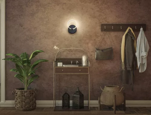 LED Fali Mennyezeti Lámpa Sconce Felületre Szerelt 8W 370lm CCT Dekoratív Fekete Kör Ledvance