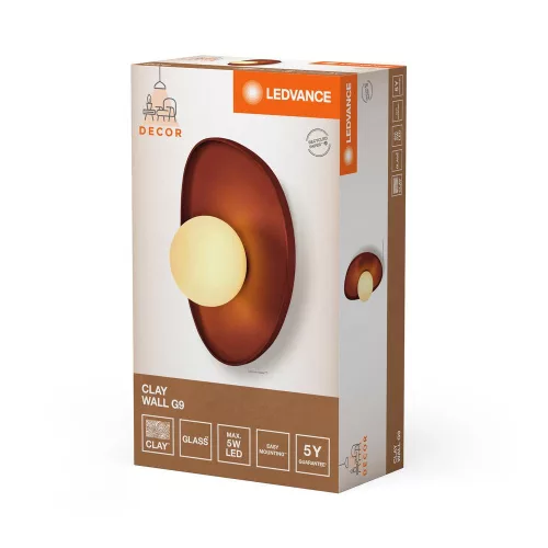 Dekoratív Fali Lámpa, Felületre Szerelt G9 Barna Dekor Ledvance