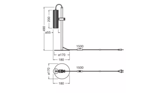 Asztali Lámpa, Íróasztal Lámpa, Állólámpa, Dekoratív, GU10, Fekete, Dekoráció, Ledvance