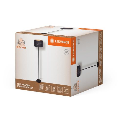 Állólámpa, Álló Dekoratív Lámpatest, E27, Szürke, Dekor, Ledvance