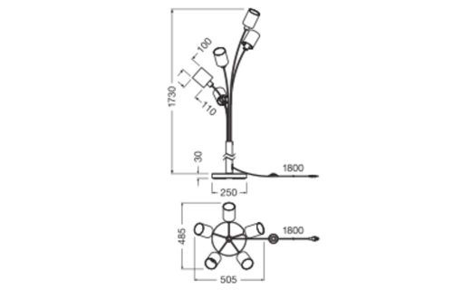 Állólámpa, állólámpa, dekoratív E14, többszínű dekoráció, Ledvance