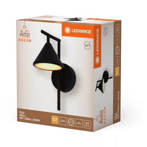 LED Fali Mennyezeti Lámpa Szett Felületre Szerelt 5W 180lm CCT Dekoratív Fekete Fuji Ledvance