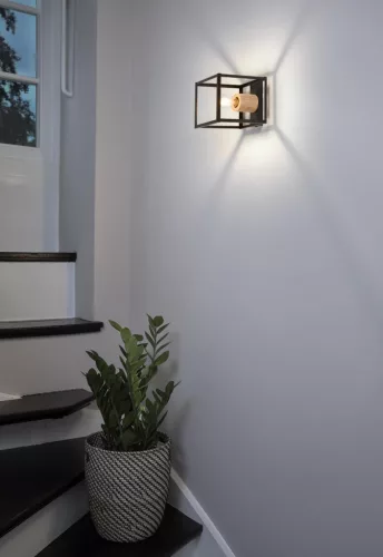 Dekoratív fali lámpa, felületre szerelhető, E27, fekete dekorral, Ledvance