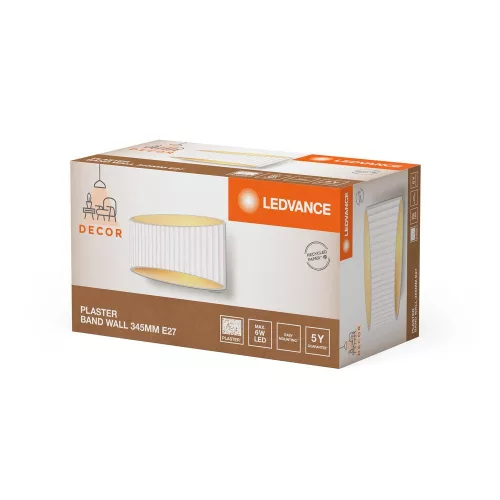 Dekoratív fali lámpa, felületre szerelhető E27 foglalat, fehér dekoráció, Ledvance