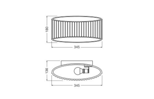 Dekoratív fali lámpa, felületre szerelhető E27 foglalat, fehér dekoráció, Ledvance