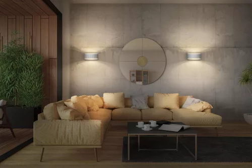 Dekoratív fali lámpa, felületre szerelhető E27 foglalat, fehér dekoráció, Ledvance