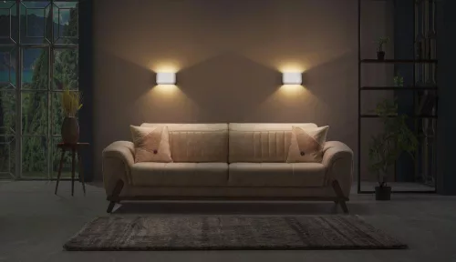 Dekoratív fali lámpa, felületre szerelhető, E27, fehér dekorral, Ledvance