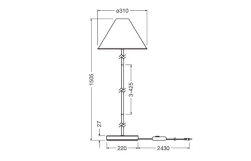 Állólámpa, Állólámpa, Dekoratív, E27, Szabályozható, Dekor fehér, Ledvance