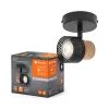 LED fali mennyezeti lámpa, fali lámpa, felületre szerelhető, 3,4 W, 230 lm, 3000 K, meleg, szabályozható fényerővel, dekoratív fekete pontfény, parafa, Ledvance