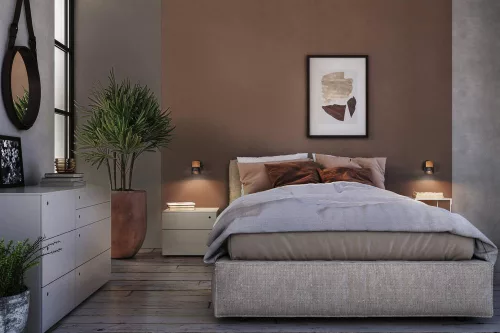 LED fali mennyezeti lámpa, fali lámpa, felületre szerelhető, 3,4 W, 230 lm, 3000 K, meleg, szabályozható fényerővel, dekoratív fekete pontfény, parafa, Ledvance