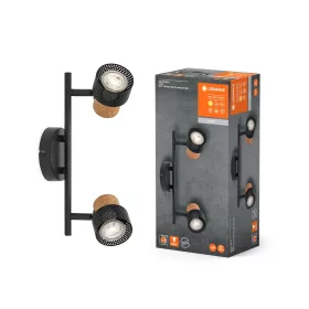   LED fali mennyezeti lámpa, fali lámpa, felületre szerelhető, 6,8 W, 460 lm, 3000 K, meleg, szabályozható fényerővel, dekoratív fekete pontfény, parafa, Ledvance