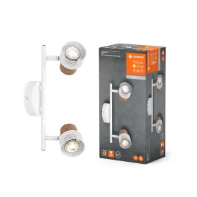   LED fali mennyezeti lámpa, fali lámpa, felületre szerelhető, 6,8 W, 460 lm, 3000 K, meleg, szabályozható fényerővel, dekoratív fehér pontfény, parafa, Ledvance