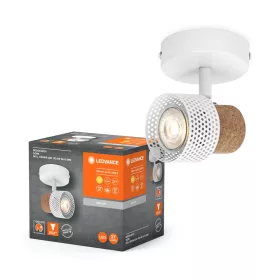   LED fali mennyezeti lámpa, fali lámpa, felületre szerelhető, 3,4 W, 230 lm, 3000 K, meleg, szabályozható fényerővel, dekoratív fehér pontfény, parafa, Ledvance