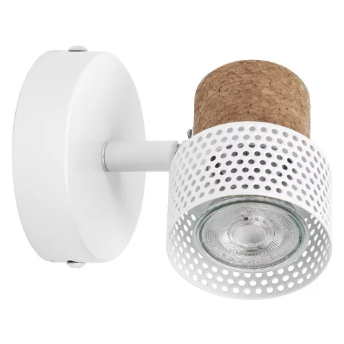 LED fali mennyezeti lámpa, fali lámpa, felületre szerelhető, 3,4 W, 230 lm, 3000 K, meleg, szabályozható fényerővel, dekoratív fehér pontfény, parafa, Ledvance