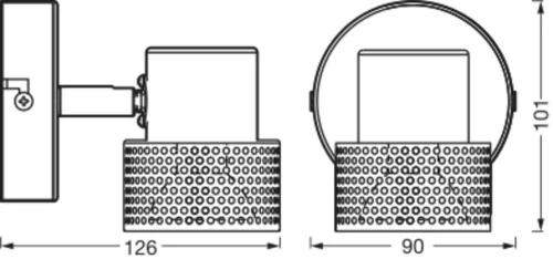 LED fali mennyezeti lámpa, fali lámpa, felületre szerelhető, 3,4 W, 230 lm, 3000 K, meleg, szabályozható fényerővel, dekoratív fehér pontfény, parafa, Ledvance