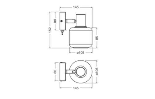 LED fali mennyezeti lámpa, felületre szerelhető, 2,8 W, 250 lm, 3000 K, meleg, szabályozható fényerővel, dekoratív fekete pontfény, Firefly, Ledvance