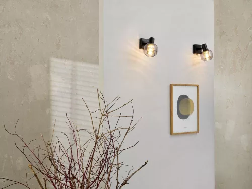 LED fali mennyezeti lámpa, felületre szerelhető, 2,8 W, 250 lm, 3000 K, meleg, szabályozható fényerővel, dekoratív fekete pontfény, Firefly, Ledvance