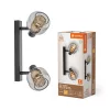 LED fali mennyezeti lámpa, felületre szerelhető, 5,6 W, 500 lm, 3000 K, meleg, szabályozható fényerővel, dekoratív fekete pontfény, Firefly, Ledvance