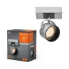 LED fali mennyezeti lámpa, felületre szerelhető, 5,8 W, 185 lm CCT, dekoratív ezüst spotlámpa, Jupiter, Ledvance