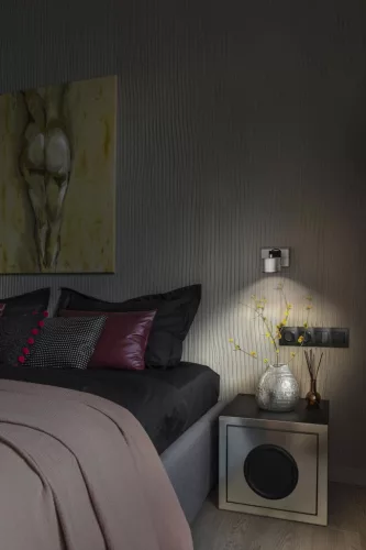 LED fali mennyezeti lámpa, felületre szerelhető, 5,8 W, 185 lm CCT, dekoratív ezüst spotlámpa, Jupiter, Ledvance