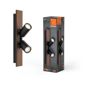   LED fali mennyezeti lámpa, felületre szerelhető, 6,8 W, 460 lm, 3000 K, meleg, szabályozható fényerővel, dekoratív barna, fekete pontfény, higany, Ledvance