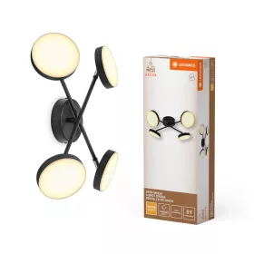   LED Fali Mennyezeti Lámpa, Felületre Szerelt, 21W, 1120lm, CCT, Dekoratív Fekete Spotlámpa, Holdfény, Ledvance