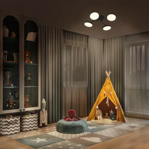 LED Fali Mennyezeti Lámpa, Felületre Szerelt, 21W, 1120lm, CCT, Dekoratív Fekete Spotlámpa, Holdfény, Ledvance