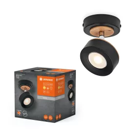   LED fali mennyezeti lámpa, felületre szerelhető, 4,8 W, 300 lm, CCT, dekoratív fekete pontfény, Pluto, Ledvance