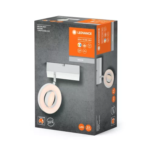 LED fali mennyezeti lámpa, felületre szerelhető, 11W, 340lm, CCT, dekoratív fehér spotlámpa, Saturn, Ledvance