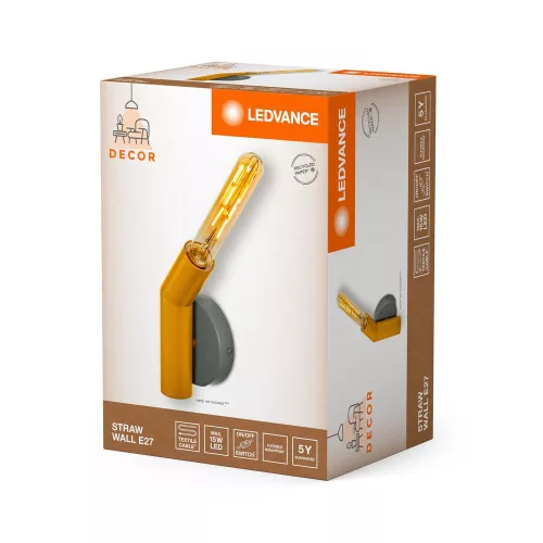 Dekoratív fali lámpa, felületre szerelhető, E27, többszínű dekor, Ledvance