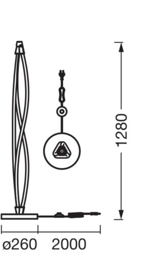 Állólámpa, álló, dekoratív lámpatest, 22W, 2400lm, 3000K, meleg, szabályozható fényerővel, szürke dekorral, Ledvance
