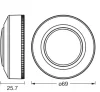 LED szekrény alatti lámpa, mennyezeti lámpa, hordozható, 0,68 W, 40 lm, 3000 K, meleg fehér, felületre szerelhető, 6,9 cm, Dot-It, Ledvance
