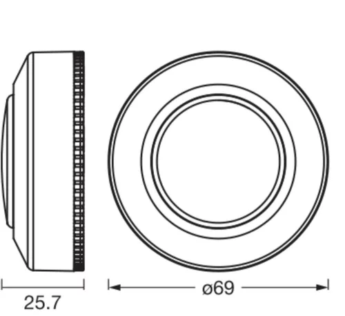 LED szekrény alatti lámpa, mennyezeti lámpa, hordozható, 0,68 W, 40 lm, 3000 K, meleg fehér, felületre szerelhető, 6,9 cm, Dot-It, Ledvance