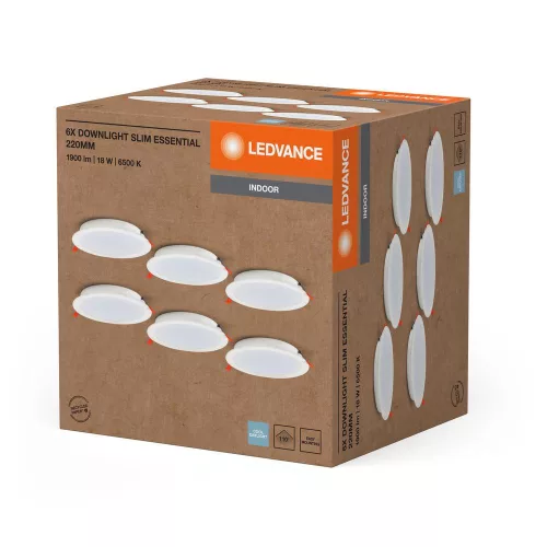 LED panel süllyesztett spotlámpa 18W 1650lm 6500K hideg fehér Essentials Downlight Ledvance