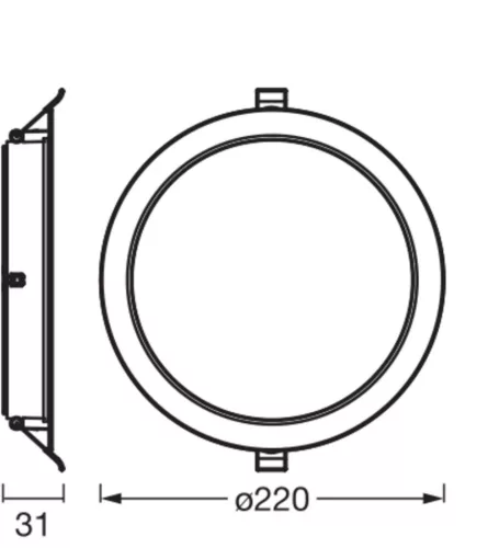 LED panel süllyesztett spotlámpa 18W 1650lm 6500K hideg fehér Essentials Downlight Ledvance